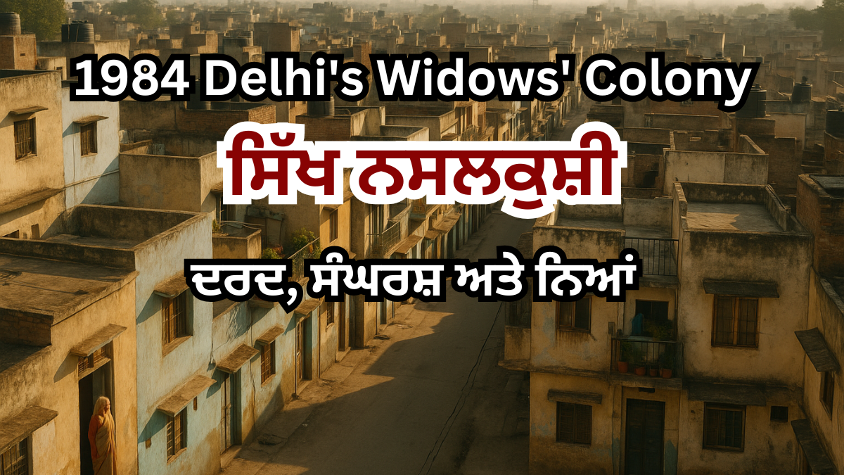 1984 Delhi Widows Colony street view, symbol of Sikh suffering and resilience.