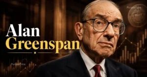 Alan Greenspan former US Federal Reserve chairman portrait