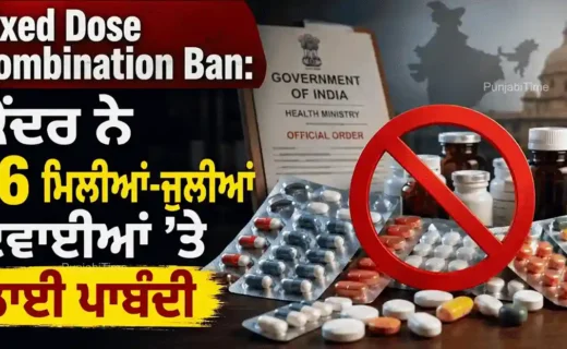 Fixed Dose Combination Ban notice with banned medicine strips in India.