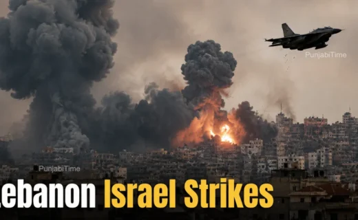 Lebanon Israel Strikes aftermath with damaged buildings and emergency response.