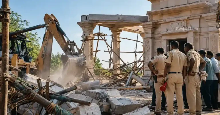 Parbhani Temple Collapse rescue operation at Yashwadi Hanuman temple Maharashtra.