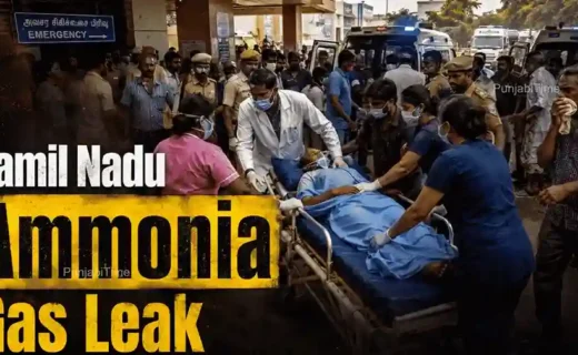 Tamil Nadu ammonia gas leak at a Tiruvallur seafood processing unit with emergency response.