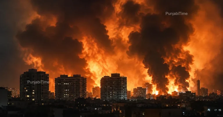 Distant view of an oil terminal representing the recent Ukraine drone strike on Russian energy infrastructure.