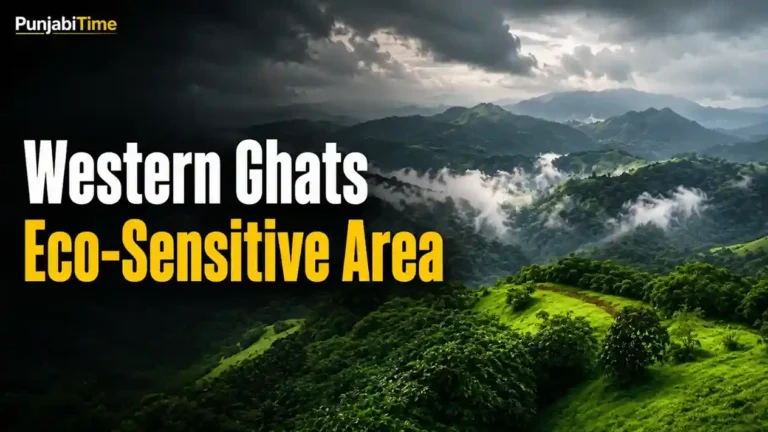 Western Ghats Eco-Sensitive Area green forested hills and rivers in India.