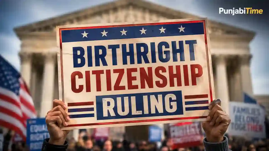 Birthright Citizenship Ruling — ਅਮਰੀਕੀ ਸੁਪਰੀਮ ਕੋਰਟ ਦੇ ਬਾਹਰ ਨਾਗਰਿਕਤਾ ਸਬੰਧੀ ਦ੍ਰਿਸ਼।