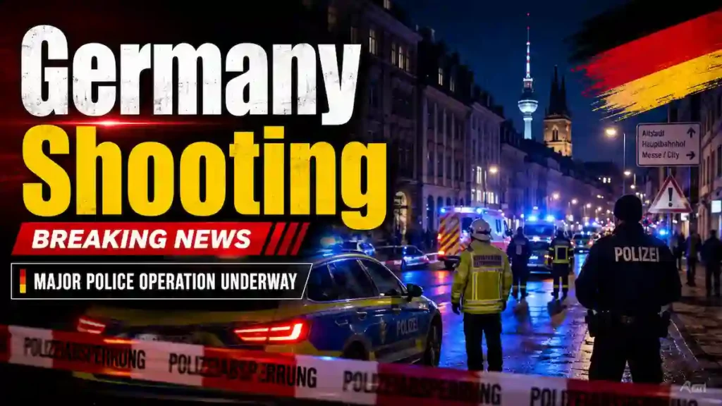 Germany Shooting ਨਾਲ ਜੁੜੀ ਪ੍ਰਤੀਕਾਤਮਕ ਤਸਵੀਰ, ਜਿਸ ਵਿੱਚ ਪੁਲਿਸ ਦੀ ਕਾਰਵਾਈ ਦਰਸਾਈ ਗਈ ਹੈ।