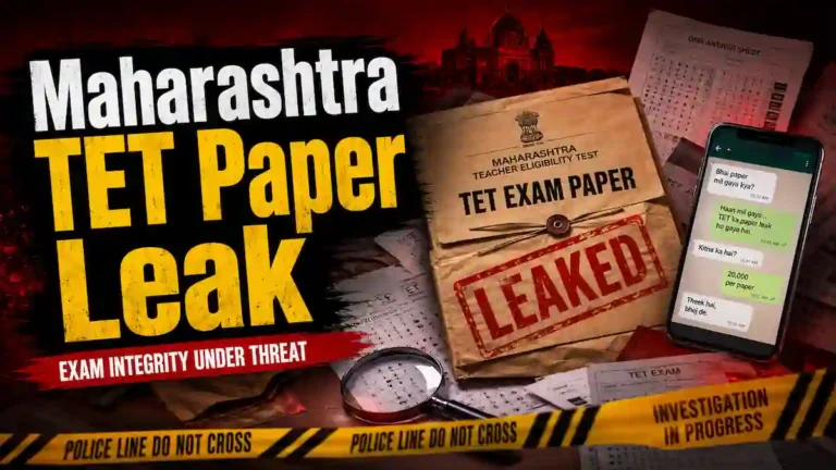 Maharashtra TET Paper Leak – ਪ੍ਰੀਖਿਆ ਮੁਲਤਵੀ, ਉਮੀਦਵਾਰ ਕੇਂਦਰ ਤੋਂ ਬਾਹਰ।
