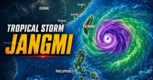 Tropical Storm Jangmi ਕਾਰਨ ਜਾਪਾਨ ਵਿੱਚ ਭਾਰੀ ਮੀਂਹ ਤੇ ਹੜ੍ਹ ਦਾ ਦ੍ਰਿਸ਼