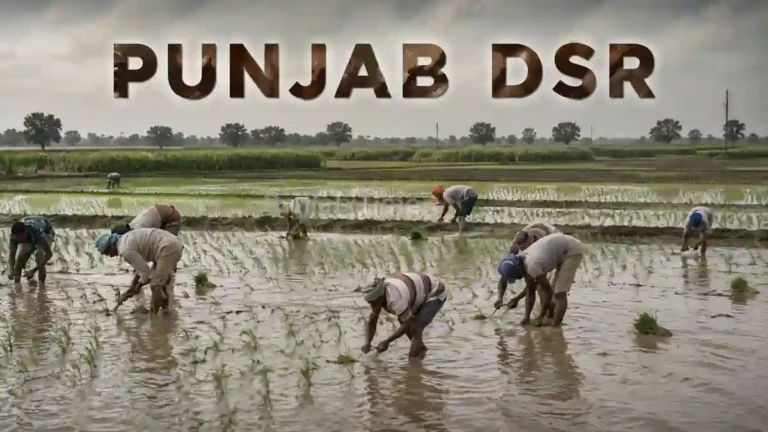 Punjab DSR ਤਹਿਤ ਖੇਤ ਵਿੱਚ ਝੋਨੇ ਦੀ ਸਿੱਧੀ ਬਿਜਾਈ ਕਰਦਾ ਕਿਸਾਨ।