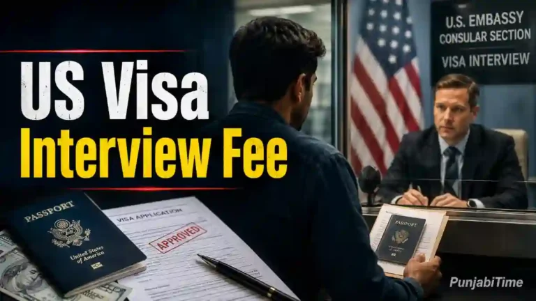 US Visa Interview Fee ਨਾਲ ਜੁੜੀ ਅਮਰੀਕੀ ਵੀਜ਼ੇ ਦੀ ਆਈਕਨ ਤਸਵੀਰ।