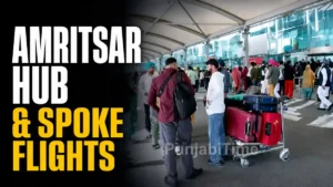 Amritsar Hub And Spoke Flights ਤਹਿਤ ਅੰਮ੍ਰਿਤਸਰ ਹਵਾਈ ਅੱਡੇ ਉੱਤੇ ਖੜ੍ਹਾ ਯਾਤਰੀ ਜਹਾਜ਼।