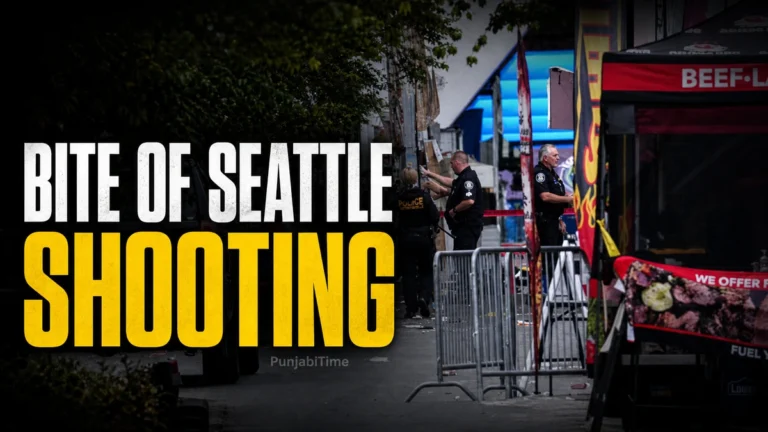Bite Of Seattle Shooting ਮਗਰੋਂ ਸੀਐਟਲ ਸੈਂਟਰ ਦੇ ਬਾਹਰ ਤਾਇਨਾਤ ਪੁਲਿਸ।