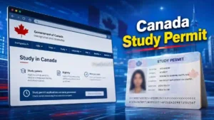 Canada Study-Permitdecline for Indian students shown through study abroad consultancy banners in Punjab.