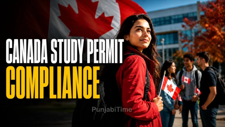 Canada Study Permit Compliance ਦੇ ਨਵੇਂ ਨਿਯਮਾਂ ਵਿਚਕਾਰ ਕੈਨੇਡਾ ਦੇ ਕਾਲਜ ਕੈਂਪਸ ਵਿੱਚ ਭਾਰਤੀ ਵਿਦਿਆਰਥੀ।