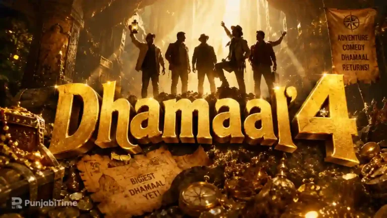 Dhamaal 4 ਫ਼ਿਲਮ ਦਾ ਪੋਸਟਰ ਤੇ ਕਲਾਕਾਰਾਂ ਦੀ ਪ੍ਰਤੀਕਾਤਮਕ ਤਸਵੀਰ।