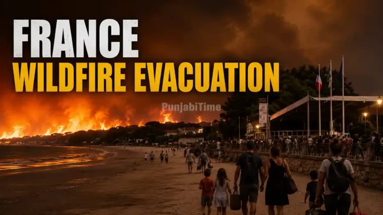 France Wildfire Evacuation ਦੌਰਾਨ ਕੈਪ ਫੈਰੇ ਇਲਾਕੇ ਵਿੱਚ ਧੂੰਏਂ ਦਾ ਪ੍ਰਤੀਕਾਤਮਕ ਦ੍ਰਿਸ਼।