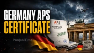 Germany APS Certificate ਲਈ ਦਸਤਾਵੇਜ਼ ਤਿਆਰ ਕਰਦਾ ਭਾਰਤੀ ਵਿਦਿਆਰਥੀ।