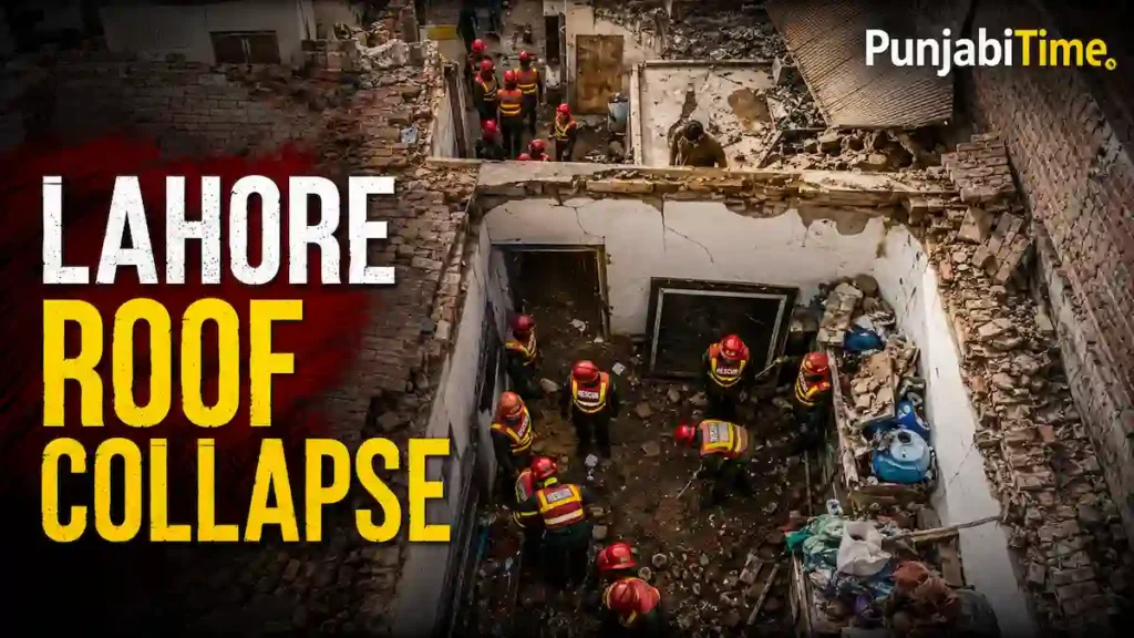 Lahore Roof Collapse ਹਾਦਸੇ ਦੌਰਾਨ ਟਿਊਸ਼ਨ ਸੈਂਟਰ ਦੀ ਢਹੀ ਇਮਾਰਤ ਦਾ ਮਲਬਾ।