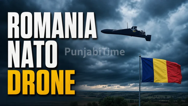 Romania NATO Drone ਦੀ ਘਟਨਾ ਦੌਰਾਨ ਉਡਾਣ ਭਰਦਾ ਐੱਫ-16 ਲੜਾਕੂ ਜਹਾਜ਼।