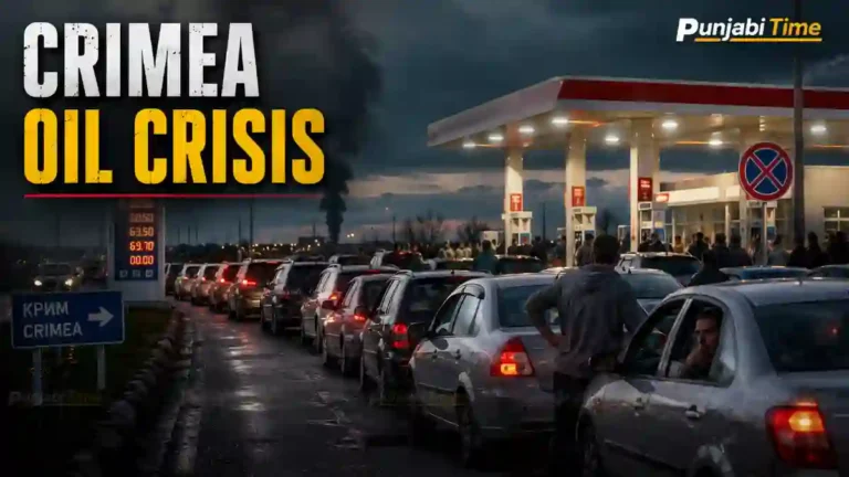 Russia Fuel Crisis ਦੌਰਾਨ ਪੈਟਰੋਲ ਪੰਪ ’ਤੇ ਵਾਹਨਾਂ ਦੀ ਲੰਬੀ ਕਤਾਰ।