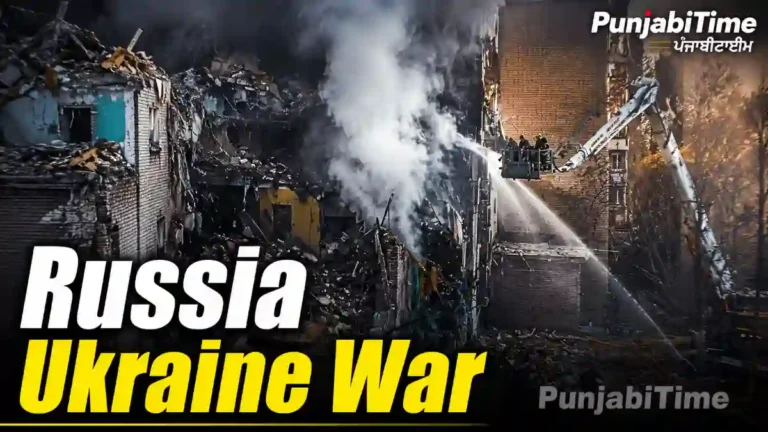 Russia Ukraine War ਦੌਰਾਨ ਕੀਵ ’ਚ ਮਿਜ਼ਾਈਲ ਹਮਲੇ ਮਗਰੋਂ ਸੜਦੀ ਇਮਾਰਤ।