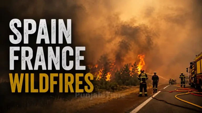 Spain France wildfires ਕਾਰਨ ਯੂਰਪ ਵਿੱਚ ਫੈਲੀ ਅੱਗ ਤੇ ਧੂੰਆਂ।