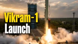 Vikram-1 Launch during liftoff from Sriharikota, India's first private orbital rocket