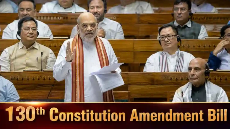 130th Constitution Amendment Bill ਨਾਲ ਸਬੰਧਤ ਸੰਸਦ ਭਵਨ ਦੀ ਪ੍u0a30ਤੀਕਾu0a24ਮu0a15 ਤਸਵੀਰ।