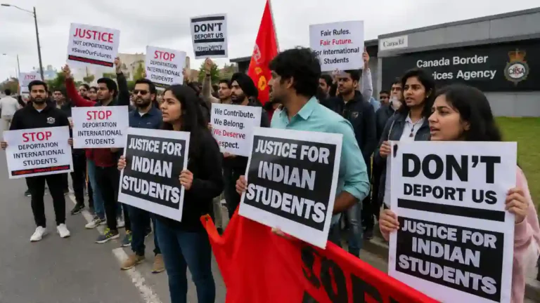 Canada PGWP Protest CBSA: ਕੈਲਗਰੀ ਵਿੱਚ ਅੰਤਰਰਾਸ਼ਟਰੀ ਵਿਦਿਆਰਥੀਆਂ ਦੇ PGWP ਧਰਨੇ ਦੀ ਤਸਵੀਰ