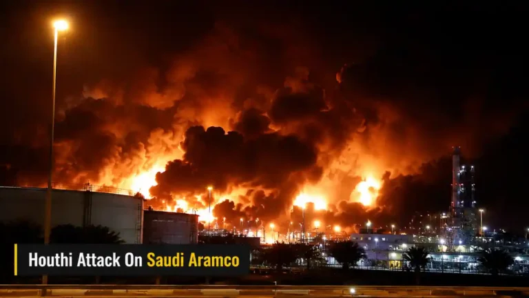 Houthi attack on Saudi Aramco ਮਗਰੋਂ ਸਾਊਦੀ ਅਰਬ ਦੀ ਤੇਲ ਸੋਧਕ ਸਹੂਲਤ ਦਾ ਦ੍ਰਿਸ਼।