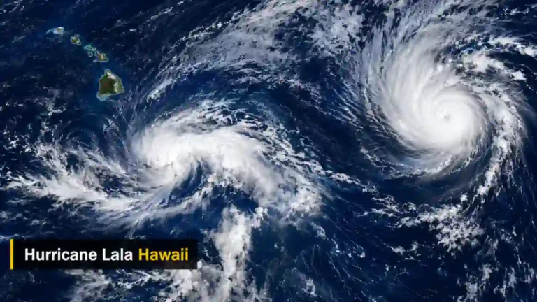 Hurricane Lala Hawaii ਦੌਰਾਨ ਹਵਾਈ ਟਾਪੂਆਂ ਉੱਤੇ ਤੂਫ਼ਾਨੀ ਬੱਦਲ ਅਤੇ ਭਾਰੀ ਮੀਂਹ