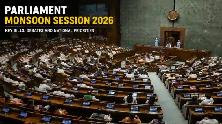 Monsoon Session 2026 ਦੌਰਾਨ ਸੰਸਦ ਦੇ ਮਾਨਸੂਨ ਸੈਸ਼ਨ ਦੀ ਤਸਵੀਰ