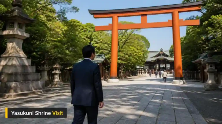 Yasukuni Shrine Visit ਦੌਰਾਨ Shinjiro Koizumi ਟੋਕਿਓ ਵਿੱਚ