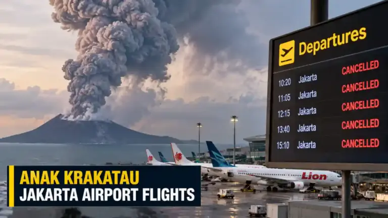 Anak Krakatau ਜਵਾਲਾਮੁਖੀ ਦੇ ਵਿਸਫੋਟ ਨਾਲ ਜਕਾਰਤਾ ਹਵਾਈ ਆਵਾਜਾਈ ਪ੍ਰਭਾਵਿਤ ਹੋਣ ਦੀ ਪ੍ਰਤੀਨਿਧੀ ਤਸਵੀਰ