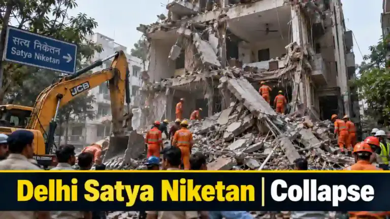 Delhi ਦੇ Satya Niketan building collapse ਨਾਲ ਜੁੜੀ ਤਸਵੀਰ