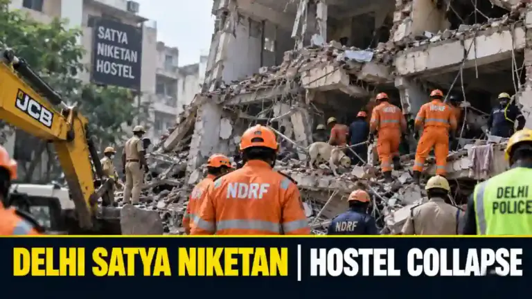ਦਿੱਲੀ ਦੇ Satya Niketan ਵਿੱਚ PG building collapse ਨਾਲ ਸੰਬੰਧਿਤ ਤਸਵੀਰ