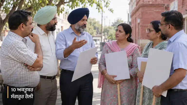 ਪੰਜਾਬ ਦੇ ਮੁਲਾਜ਼ਮ ਆਪਣੀਆਂ ਮੰਗਾਂ ਬਾਰੇ ਗੱਲ ਕਰਦੇ ਹੋਏ