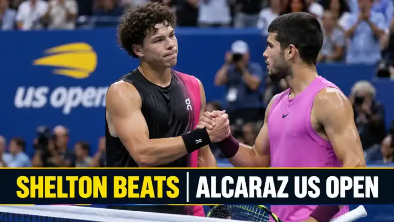 US Open ਕਵਾਰਟਰ ਫਾਈਨਲ ਵਿੱਚ Ben Shelton ਅਤੇ Carlos Alcaraz ਦੇ ਮੈਚ ਦੀ ਖ਼ਬਰ ਲਈ ਚਿੱਤਰ