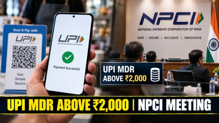 UPI ਦੇ ₹2,000 ਤੋਂ ਵੱਧ ਵਪਾਰੀ ਭੁਗਤਾਨਾਂ ਉੱਤੇ MDR ਚਰਚਾ ਨਾਲ ਜੁੜੀ ਤਸਵੀਰ।