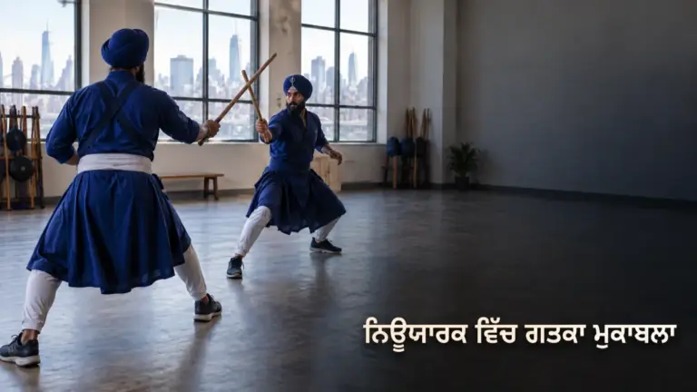 ਅਮਰੀਕਾ ਵਿੱਚ ਸਿੱਖ ਨੌਜਵਾਨਾਂ ਦੇ ਗਤਕਾ ਅਭਿਆਸ ਦਾ ਸੰਕੇਤਕ ਦ੍ਰਿਸ਼