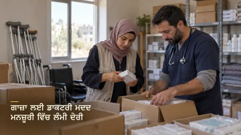 ਸਿਹਤ ਕਰਮੀ ਡਾਕਟਰੀ ਸਾਮਾਨ ਦੇ ਡੱਬੇ ਅਤੇ ਸਹਾਇਕ ਉਪਕਰਨ ਜਾਂਚਦੇ ਹੋਏ