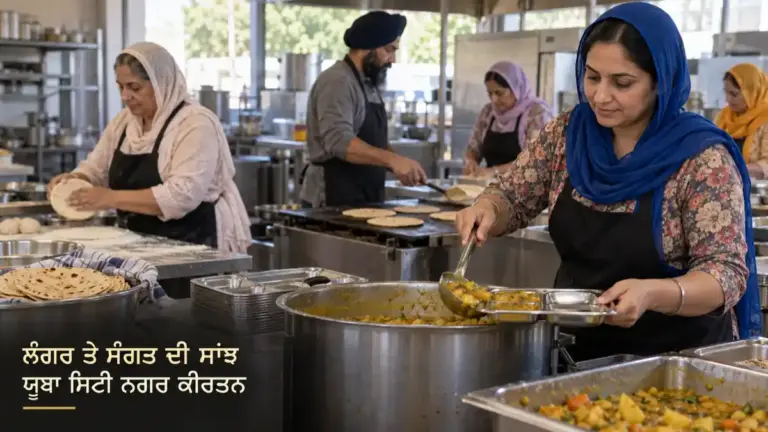 ਸਾਂਝੀ ਰਸੋਈ ਵਿੱਚ ਰੋਟੀਆਂ ਅਤੇ ਸਬਜ਼ੀ ਤਿਆਰ ਕਰਦੇ ਸਿੱਖ ਸੇਵਾਦਾਰ